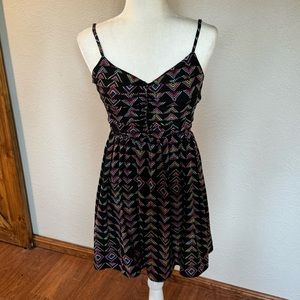 Roxy | black & multi color shirt / mini dress | Sz S
